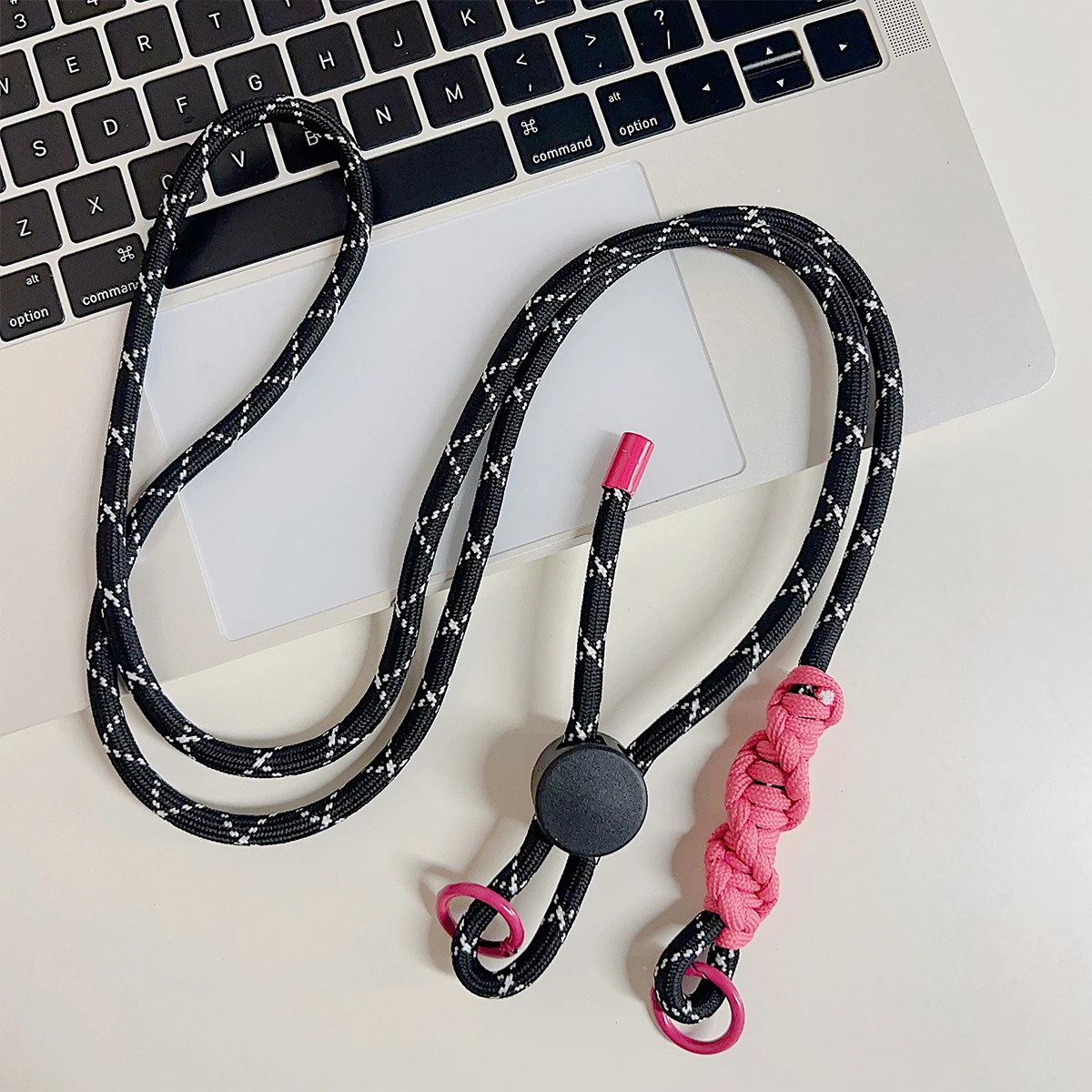 Braided Mobile Phone Lanyard Strap Hanging Chain Ring Cord with Patch Wrist Strap Cell Phone Detachable Rope Keychain Lanyard