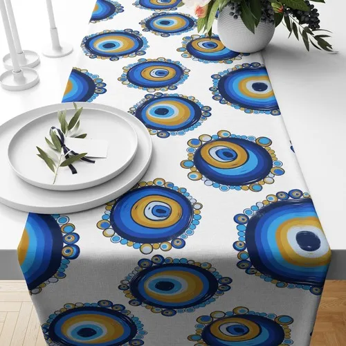 

Digital Evil eyes Patterned Digital Printed Runner Table Cloth