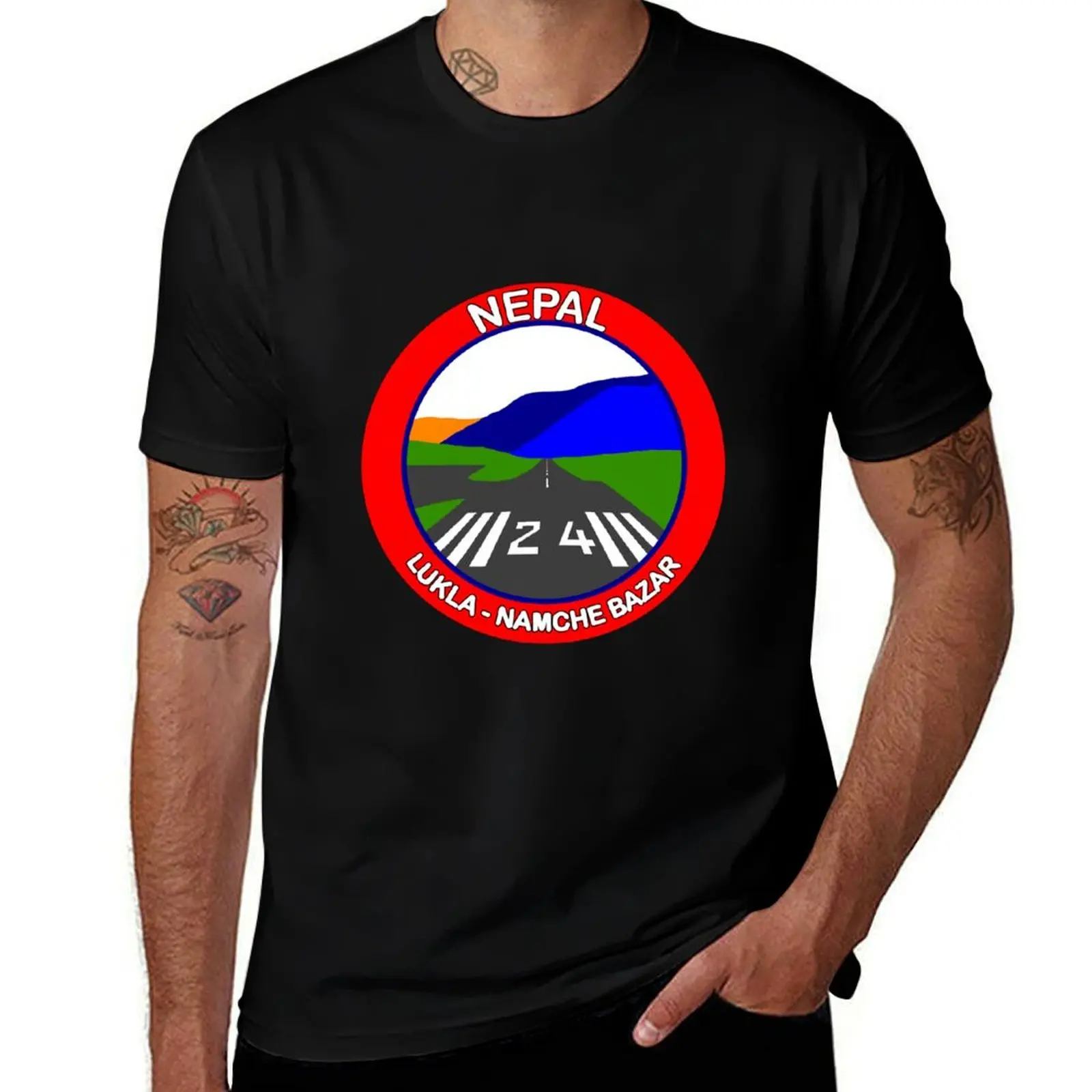 Lukla Namche Bazar Nepal T-Shirt Modern Style Print T-Shirt