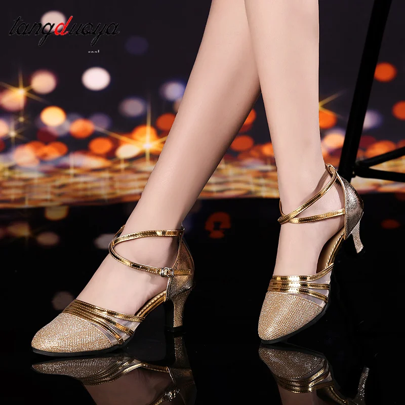 

Women Outdoor Dance Shoes Girls Latin Modern Tango Salsa Dance Shoes Ladies Low Heel Closed Toe Dance Shoes