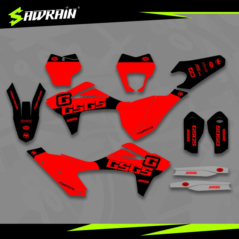 

Sawrain Motorcycle Graphics Backgrounds Decal Stickers Kits for GASGAS 21-23EC MC 04