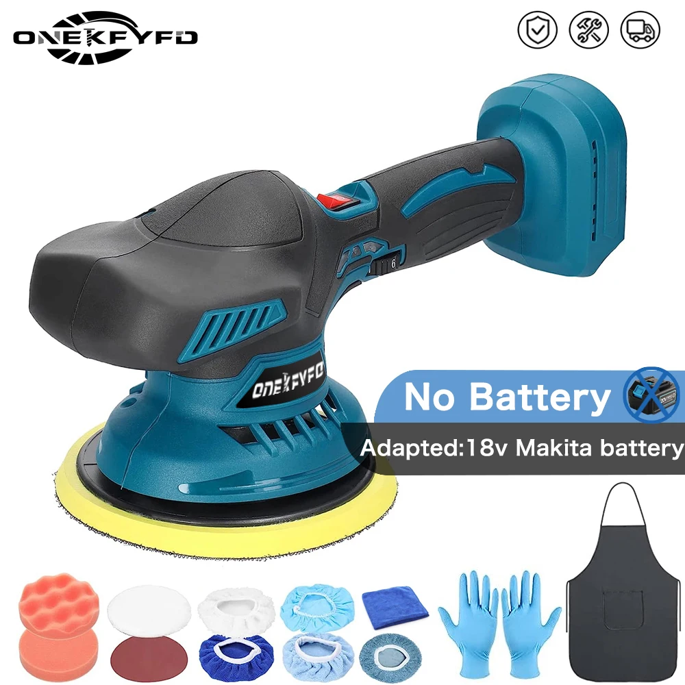 

Cordless Polisher 6Gears Adjustable Car Waxing Polishing Machine Metal Waxing Wood Sanding for Makita 18v Battery（No Battery）