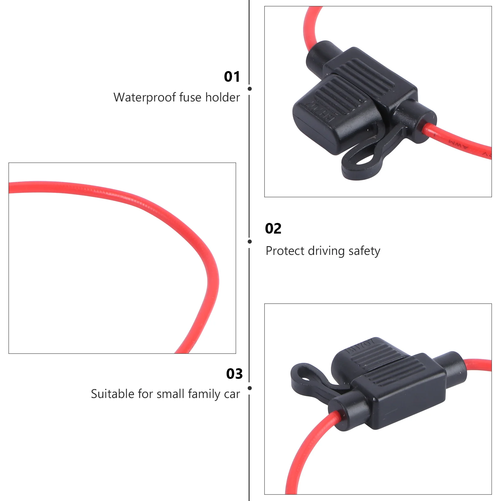 

10Pcs Waterproof Fuse Holder Tight-Fitting Lid High-Quality Materials Bending Performance Melting Resistance Electrical
