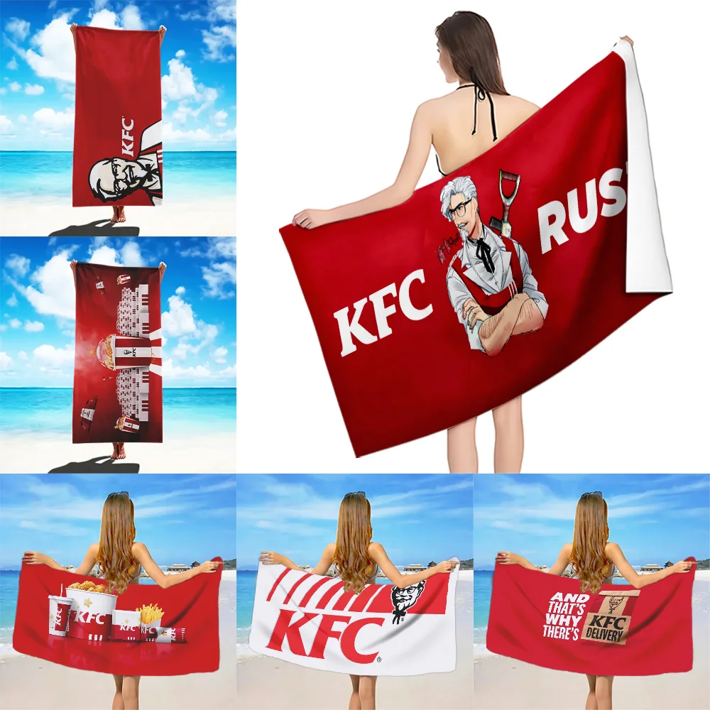 

Cola Fries Burger Горячее пляжное полотенце из микрофибры без песка Быстро мягкие пескозащитные полотенца для бассейна Подарок для K-K-F-CS Женский дорожный душ