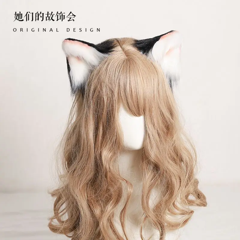 Lolita Headwear Cat Ear Fox Plush Hair Clips Hair Accessories Hand-made Simulation Beast Ear Hairband Headwears