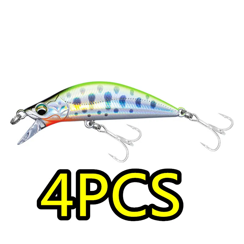 

LURETV 25 Stream Ubiquitous Submerged Mino Japanese Horse Brand Eden Makou Sea Bass Lure 4PCS 5cm 4.6g 9103
