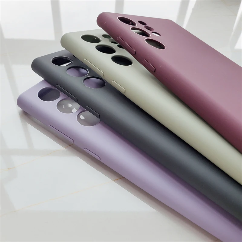 For Samsung Galaxy S22 Ultra 5G Case Liquid Silicone Case Silky Soft-Touch Back Protective Cover For Galaxy S22Ultra Phone Case