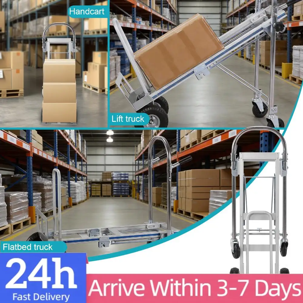 

Промышленная трансформируемая складная тележка 2-в-1, грузоподъемность 450 кг, сверхмощная, на колесах, для транспортировки и перемещения на складе