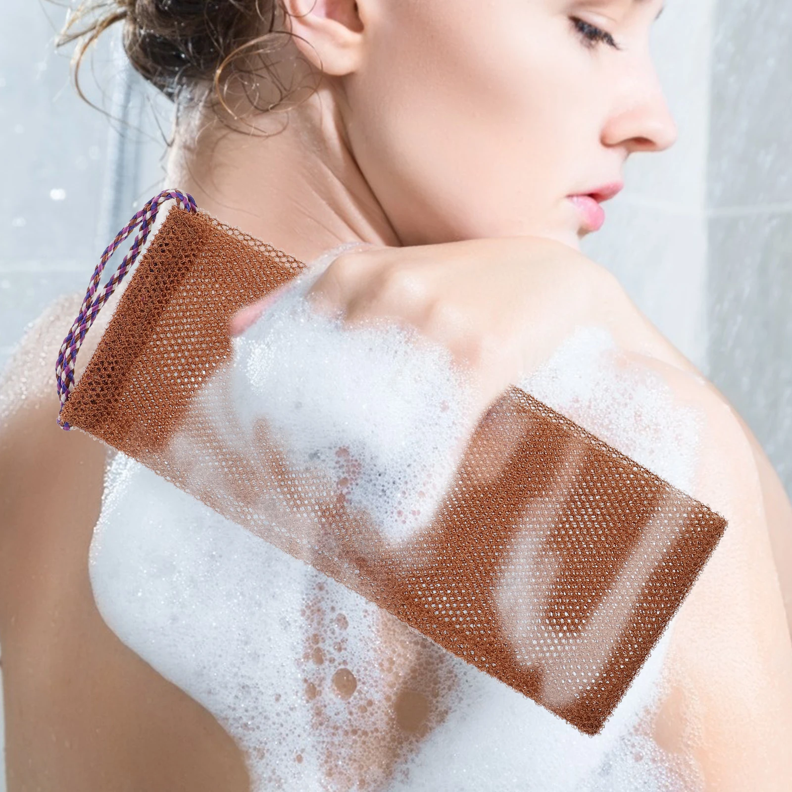 

4 Pcs Bath Scrubber Towel Foaming Net Washcloths Exfoliating Detergent Shower Scrubbing Body