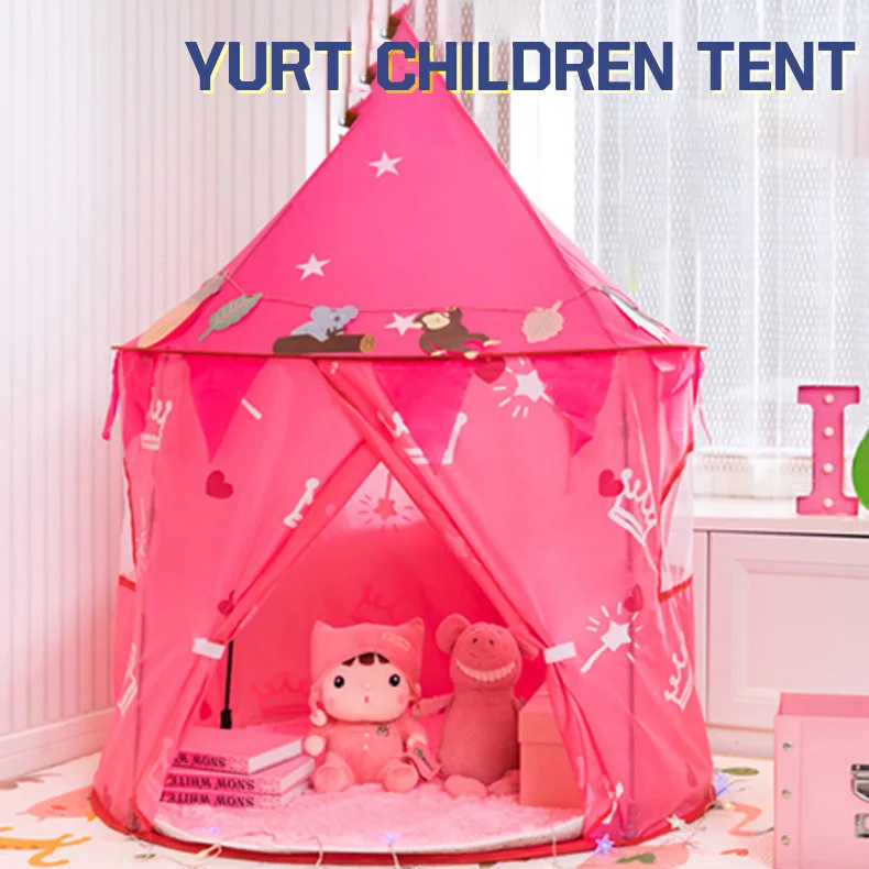 Children Play Tent Portable Foldable Prince Princess Tents Kids Girls Cubby Play House Child Boys Baby Outdoor Toy Tents Castle