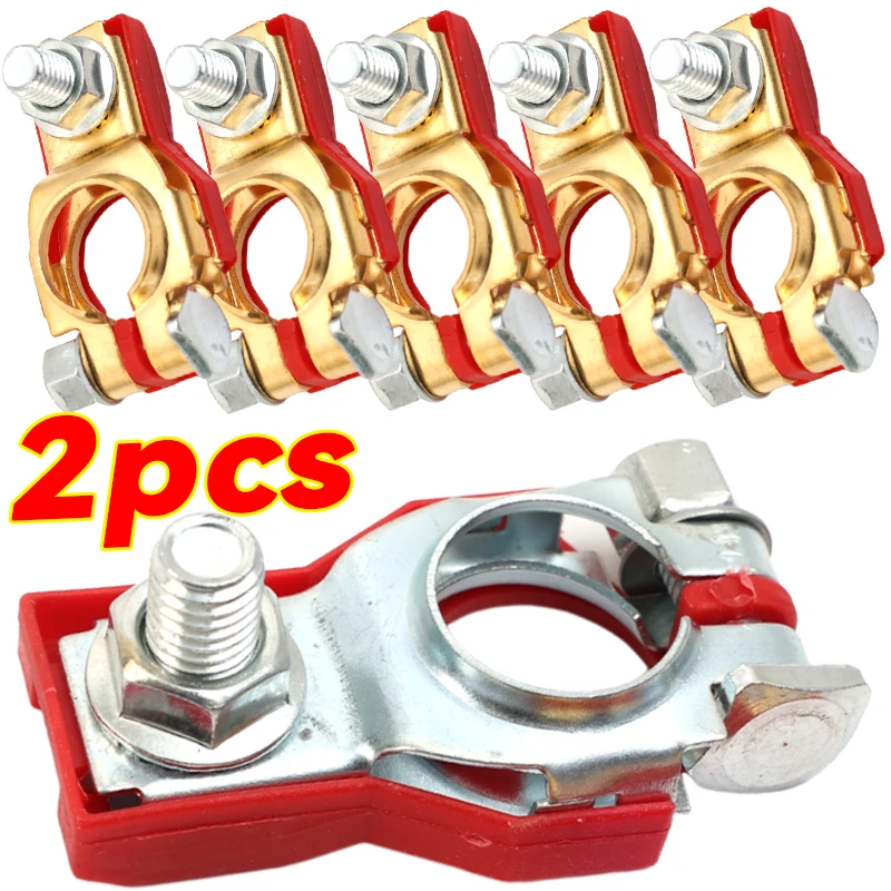 

2pcs Car Battery Terminal Wire Cable Clamp Quick Release Universal Connector for Auto 12V 24V Positive Negative Battery Plates