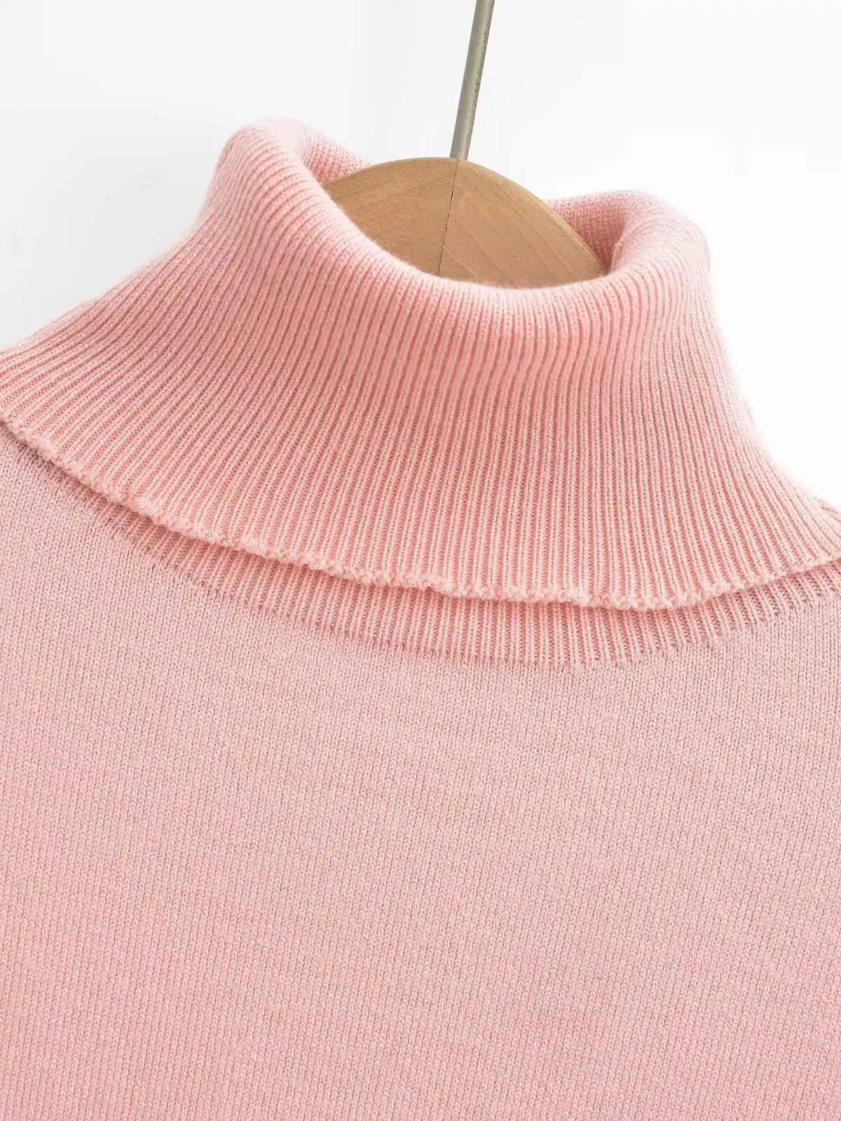 Nieuwe dames zachte gebreide trui hoge hals lange mouw vrouwelijke truien truien chique mode herfst winter gebreide truien tops