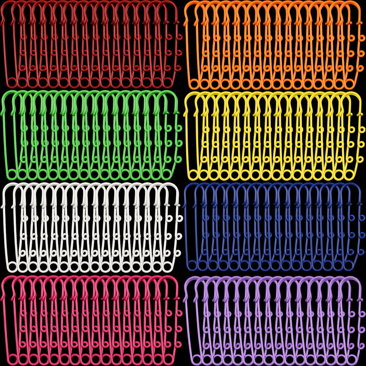 2~20pcs Zinc Alloy Large Safety Pin Brooches Vibrant Assorted Colors Eco-Friendly Painted DIY Jewelry Making Crafting Supplies