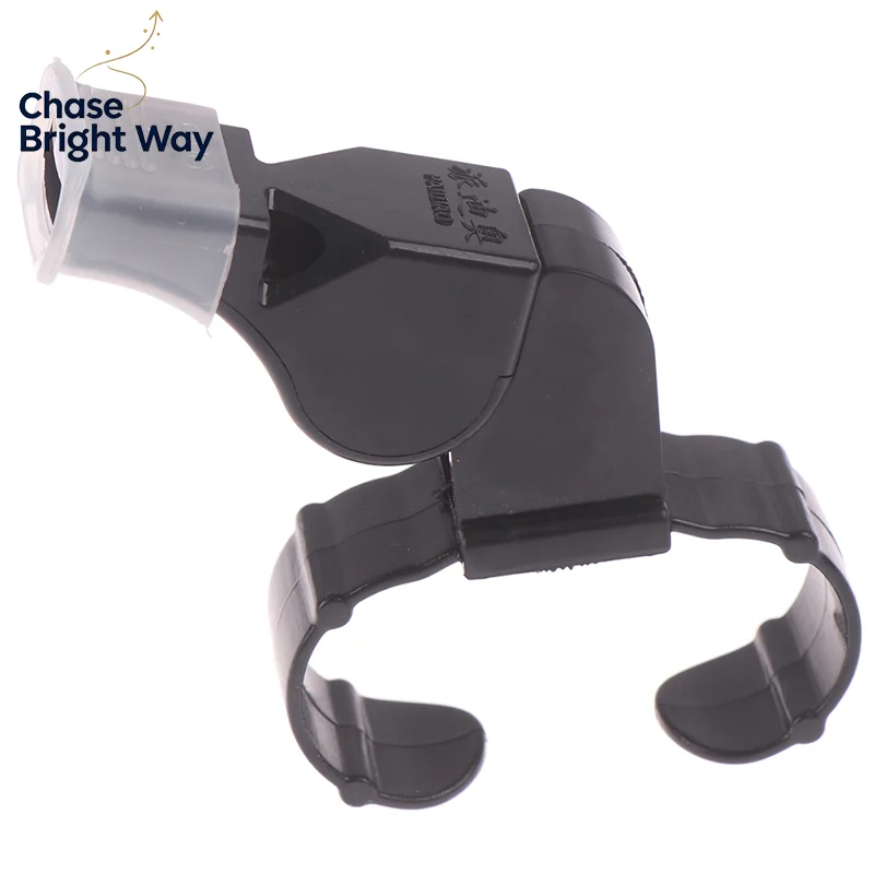 Black Plastic Pealess Finger Grip Sports Skate Soccer Football Referee Mouth Whistle Grip Whistle For Referees And Coaches