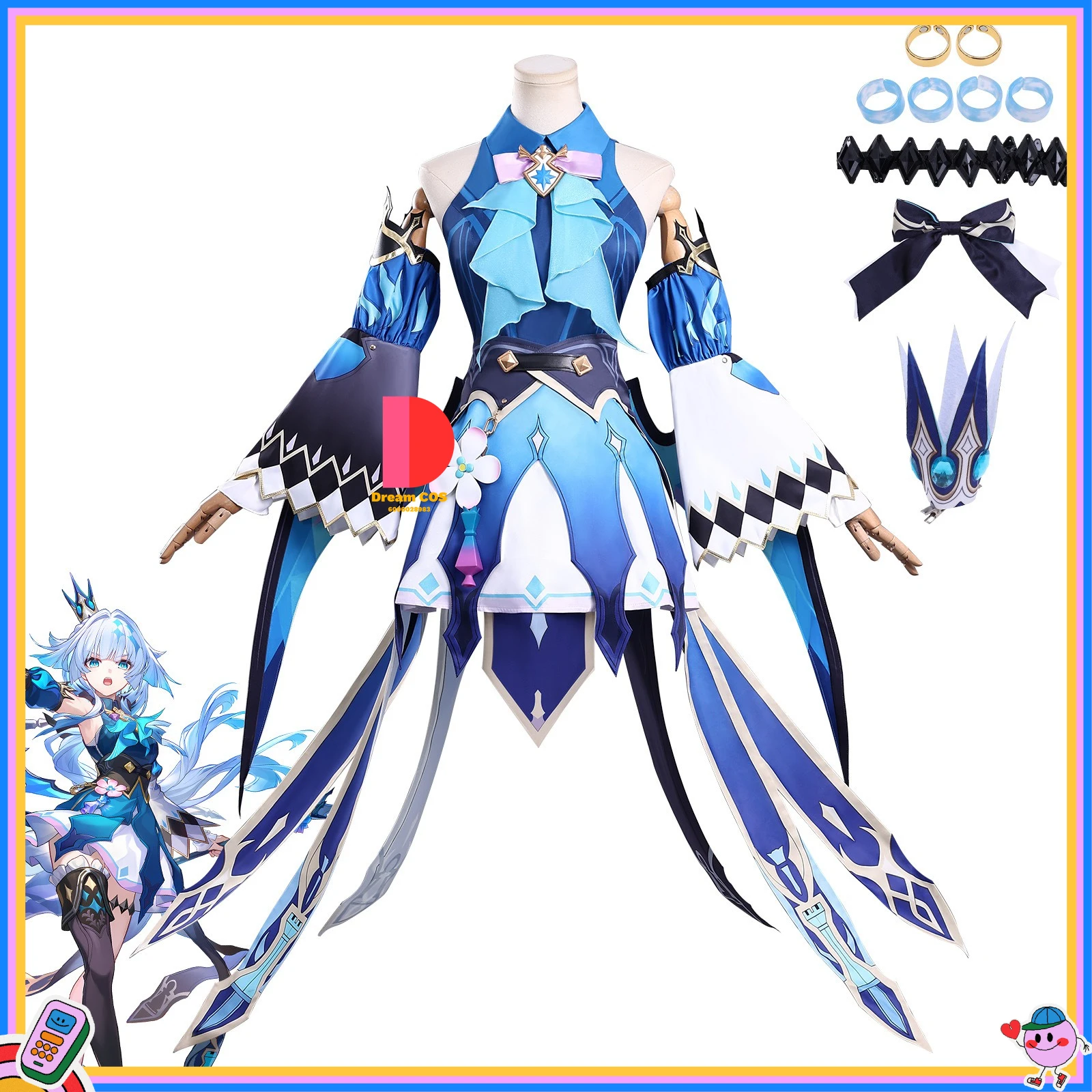 

Game Honkai: Star Rail Qlipoth Cosplay Costume Anime Cerydra Sexy Dress Set Popular Roleplay Wig ComicCon Halloween Party Outfit