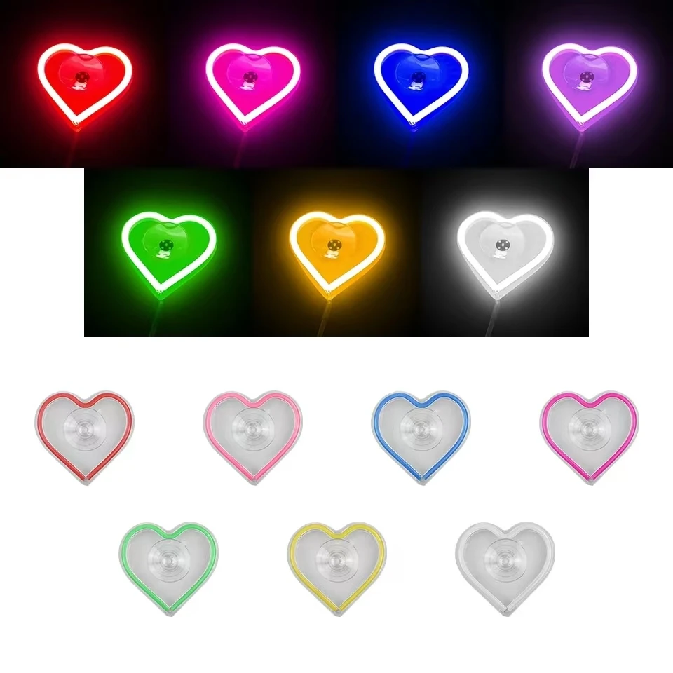 Red Heart-Shaped Car LED window lights Neon Signs LED Decoration Atmosphere Lamp With Remote Control for Window  Christmas gift