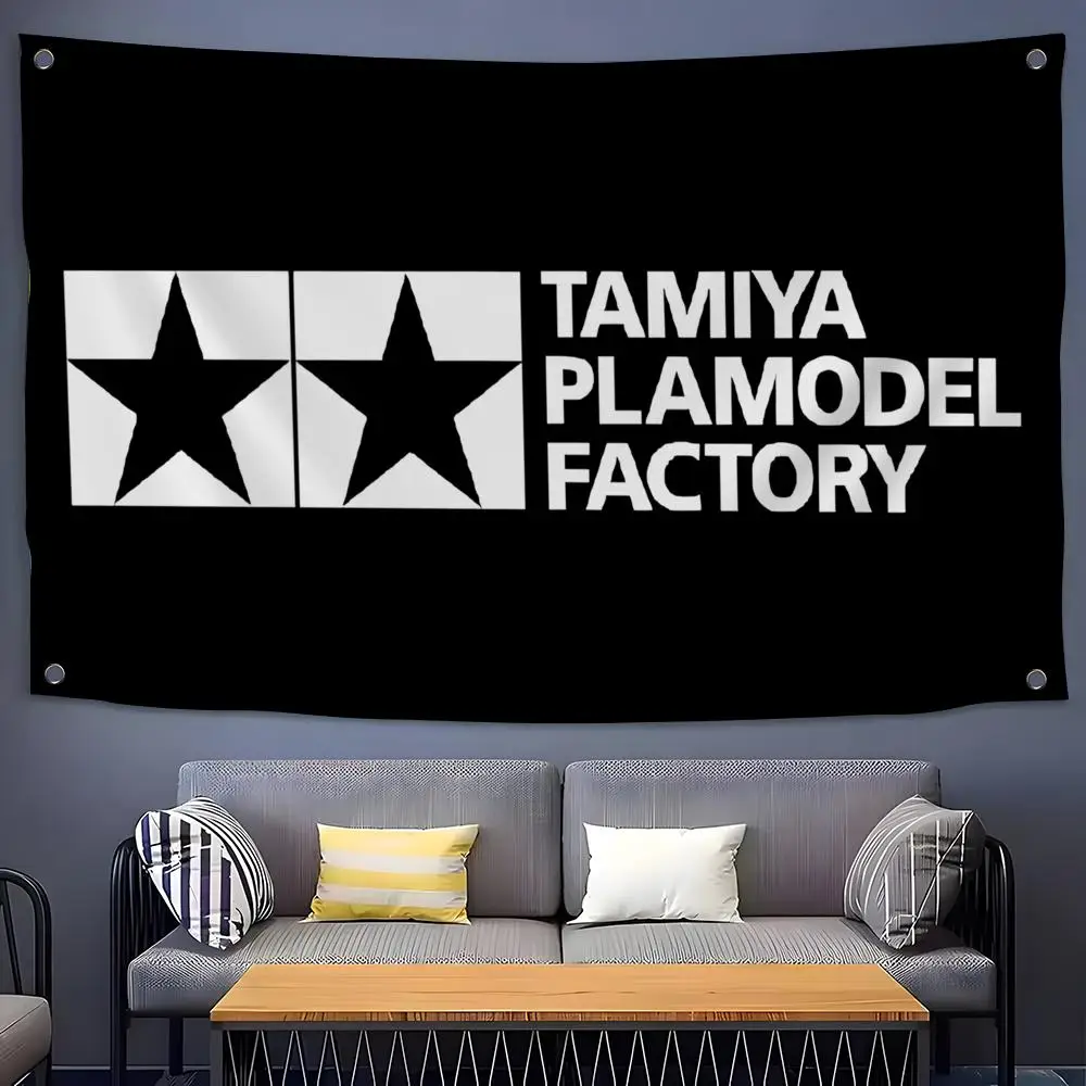 Cool T-Tamiya Logo Flags Flags for Room, Bedroom, Home, Outdoor, Wall Hanging, Concert Print, Art Banner