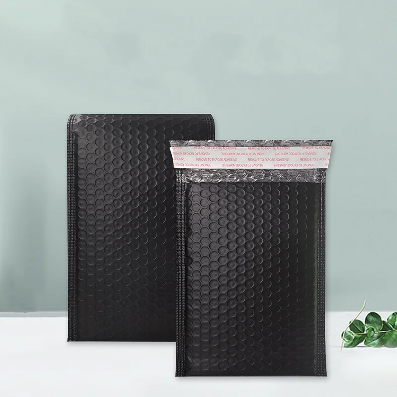 50 Black Bubble Envelope Bags, Express Bubble Bags, Shockproof and Waterproof Packing Bags with Printed Logo
