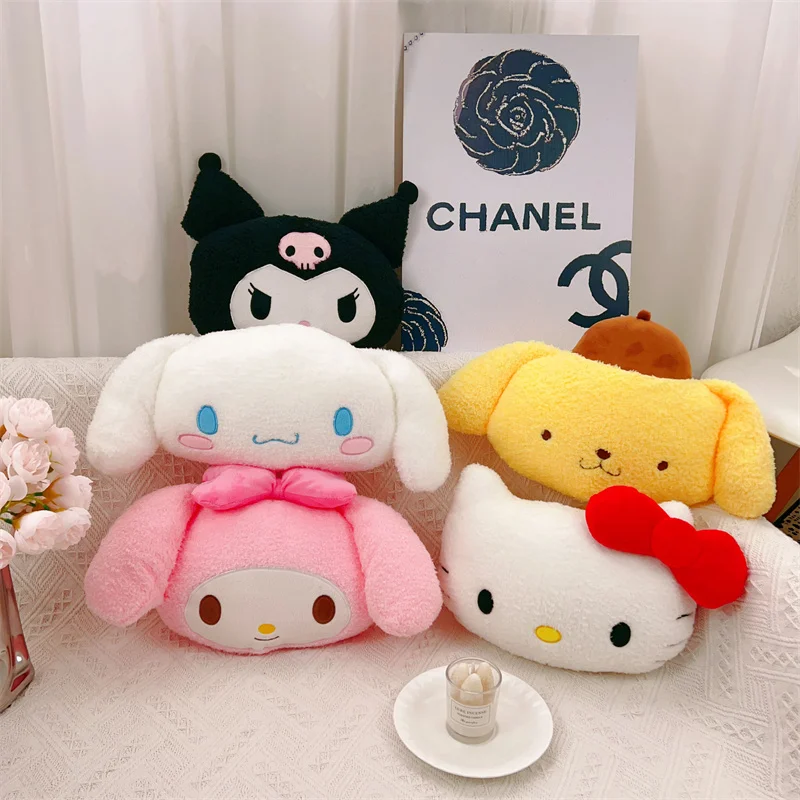 Süße Sanrio Kopfstütze Kuromi meine Melodie Cinna moroll Pom Pom Purin Cartoon Kopfstütze für Autos itz bequeme Wohnkultur Mädchen