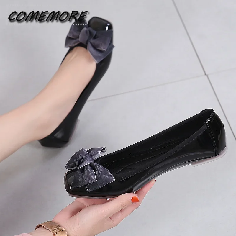 Plus Size 44 Spring Autumn Soft Leather Loafer Women Sweet Ballet Flat Heels Fashion Luxury Woman's Office Classic Laides Shoes