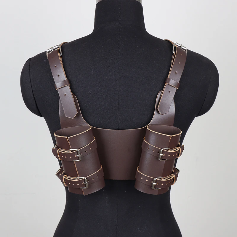 

Medieval Viking Knight Double Sword Back Belt Sheath Scabbard Warrior Rapier PU Leather Buckle Strap Holster Halloween Cosplay