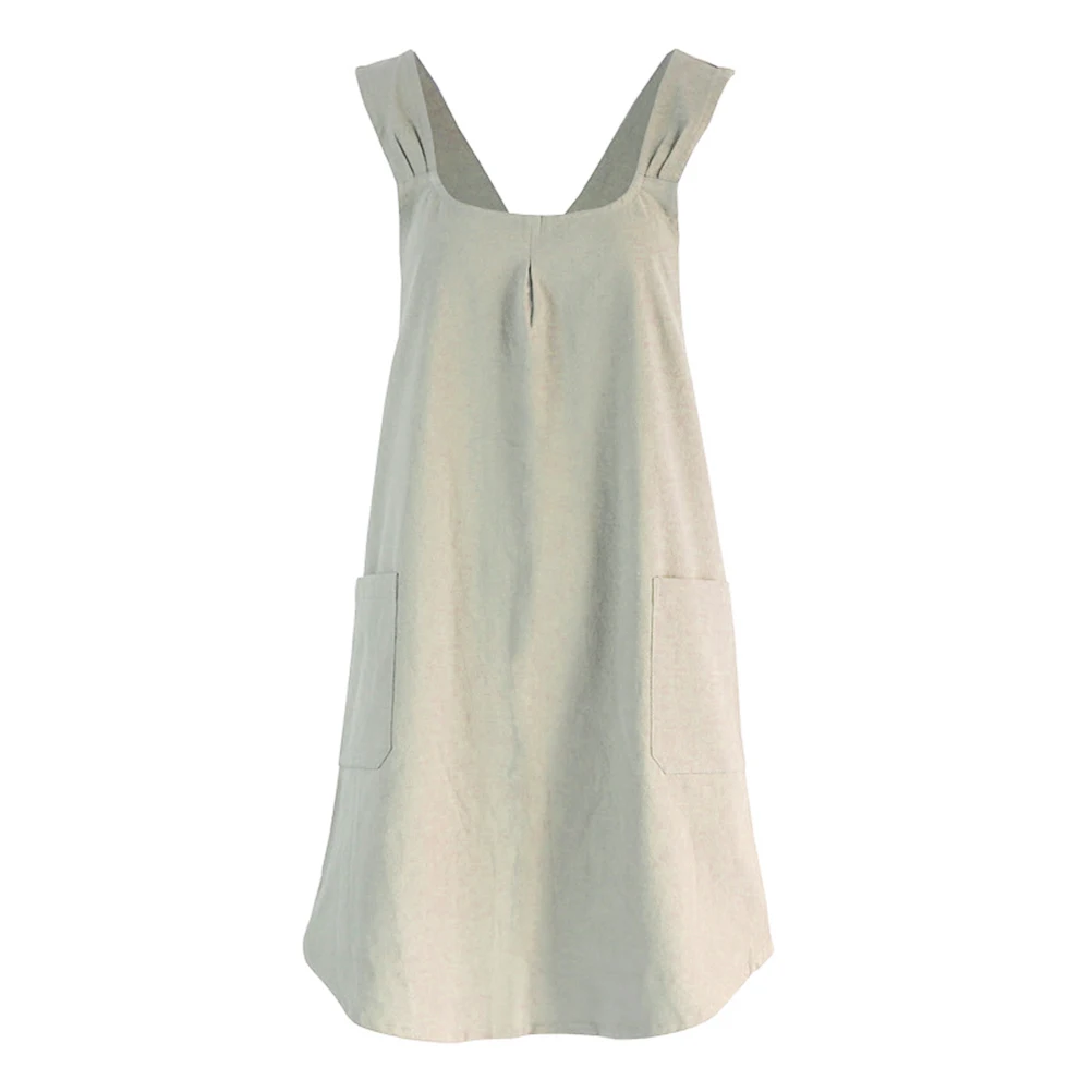 

Cotton Apron Kitchen Housework Stain Resistant Cooking Sleeveless Serving Practical Material Long Lasting