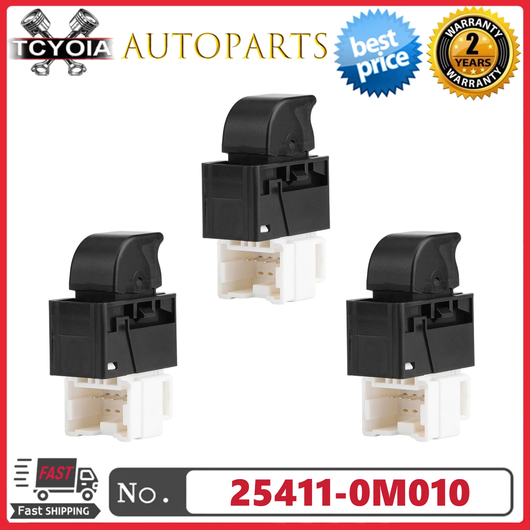 

3/10pcs 25411-0M010 Single Electric Window Control Switch For Infiniti G20 1999-2002 QX4 1997-1999 Nissan Pathfinder 1996-1999