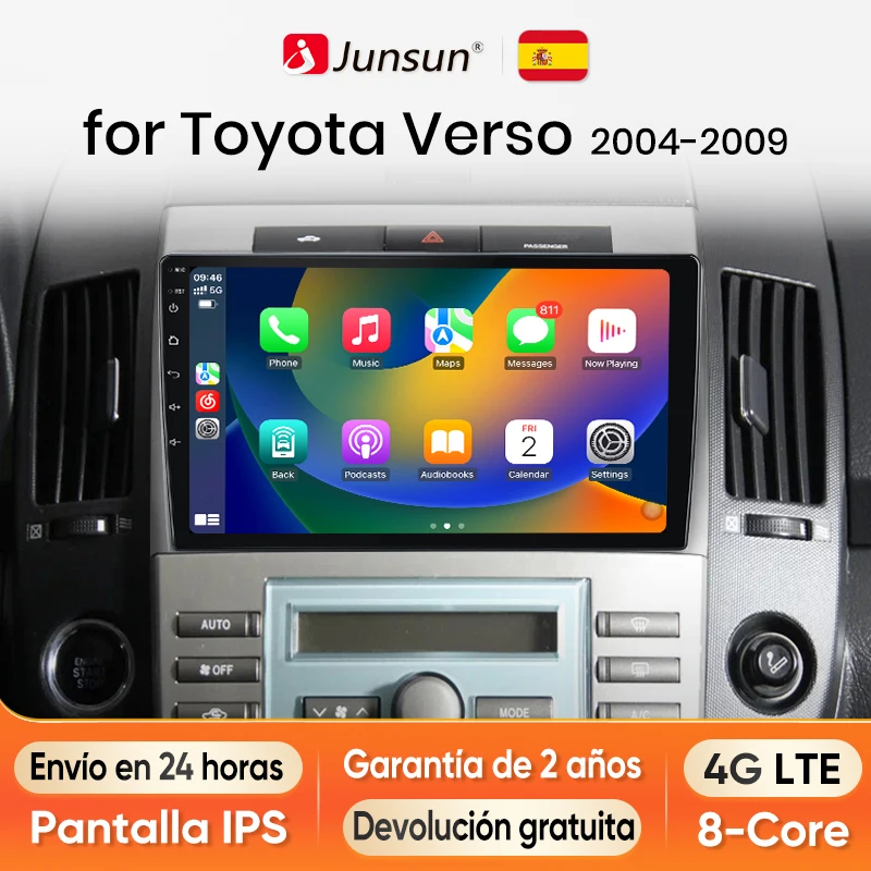 Junsun Android 13 Radio Autoradio For Toyota Corolla Verso 2004-2009 Car Intelligent Systems for Apple Carplay GPS RDS Spain