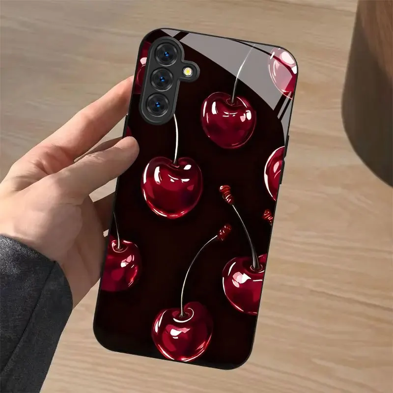 

Crimson Cherry Phone Case Glass for Samsung S25/S24/S23/S22 Ultra/S20 Ultra A16/A36/A54