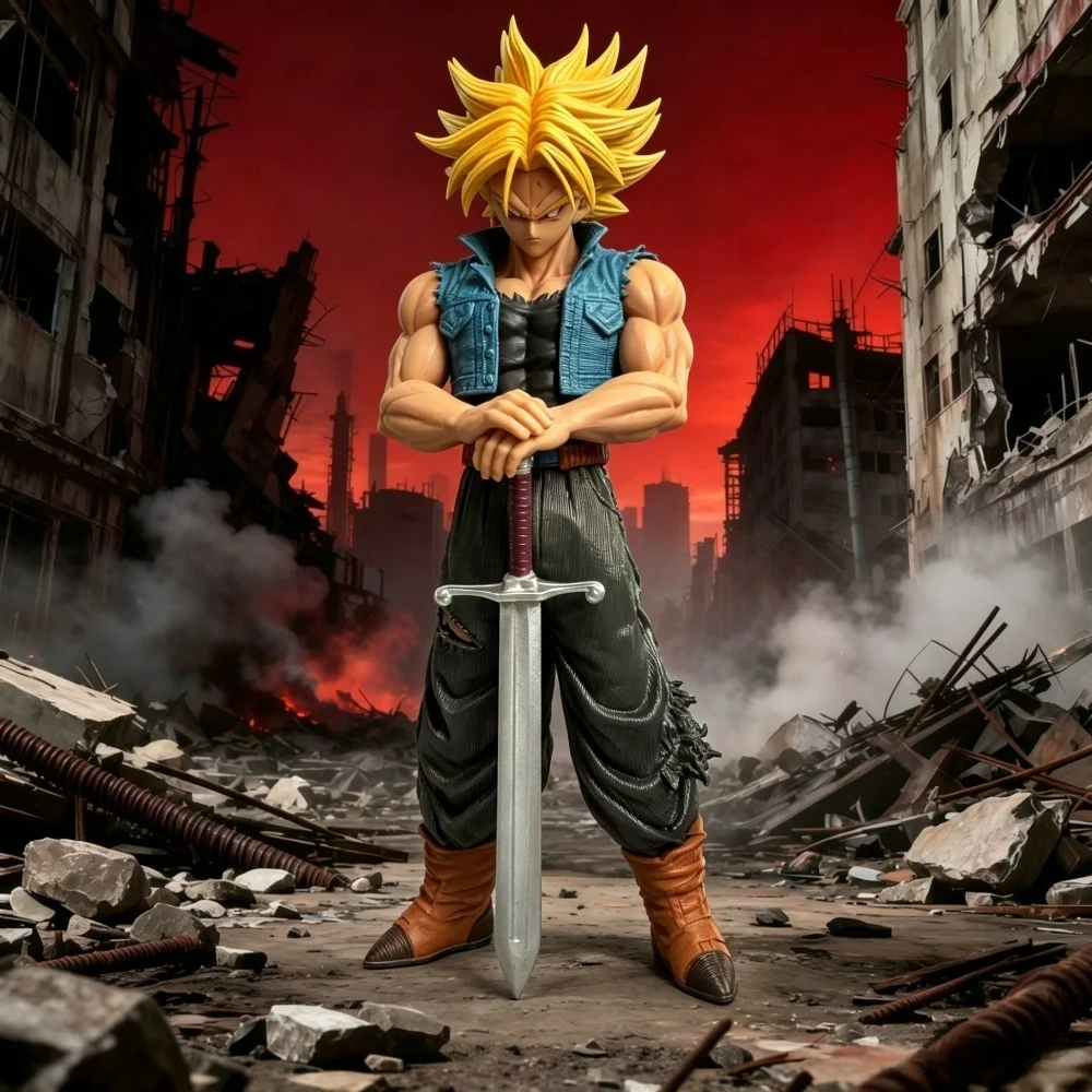 Anime-Figur 2% Trunks Actionfiguren 25cm PVC-Statue Sammlermodell Desktop-Dekoration Spielzeug als Geschenk