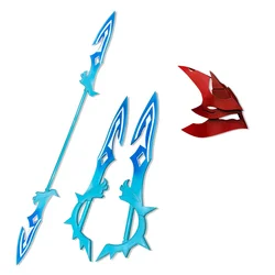 Genshin Impact Tartaglia Cosplay Prop Sword Spear 2 Forms Adjustable Tartaglia Hair Decoration Cosplay Halloween Accessories