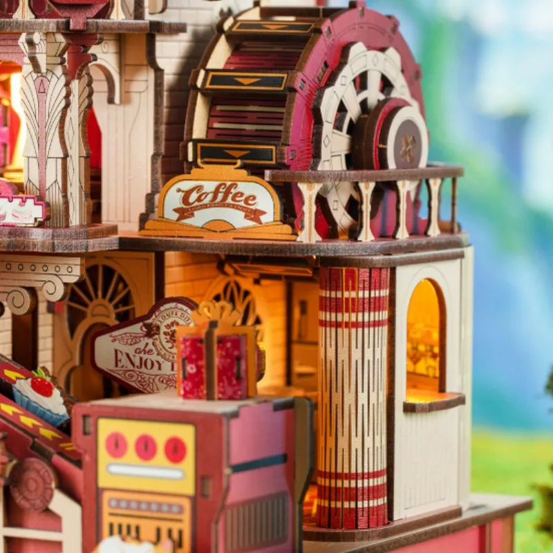 لتقوم بها بنفسك الإبداعية الحلوى أتيليه ثلاثية الأبعاد خشبية كازا منزل التماثيل مجموعات مصغرة مكتب منزلي الديكور للكبار الهدايا اليدوية #3