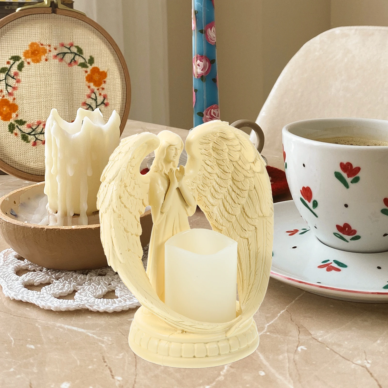 

Ангел C, бежевые крылья, фигурки, электронный держатель C, домашний декор, свадебные крылья для молитвы, держатель для вечеринки