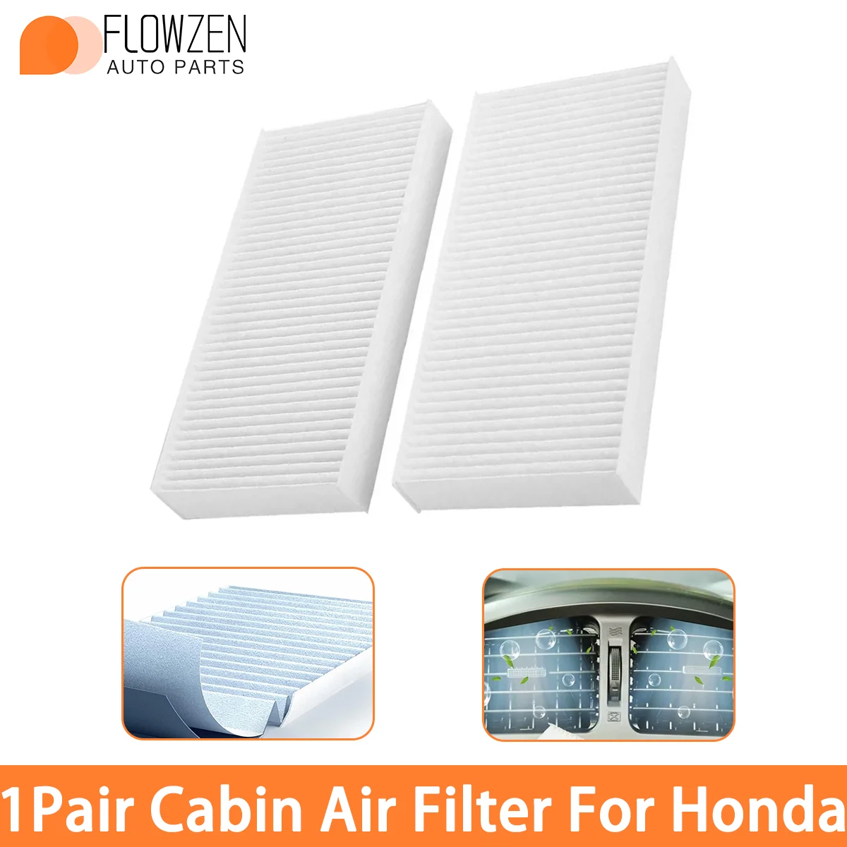 1 Pair Premium Cabin Filter For Honda Activated Carbon Cabin Air Filter Replacement 80292-S5D-A01 80292-S5A-003 80292-S5D-406