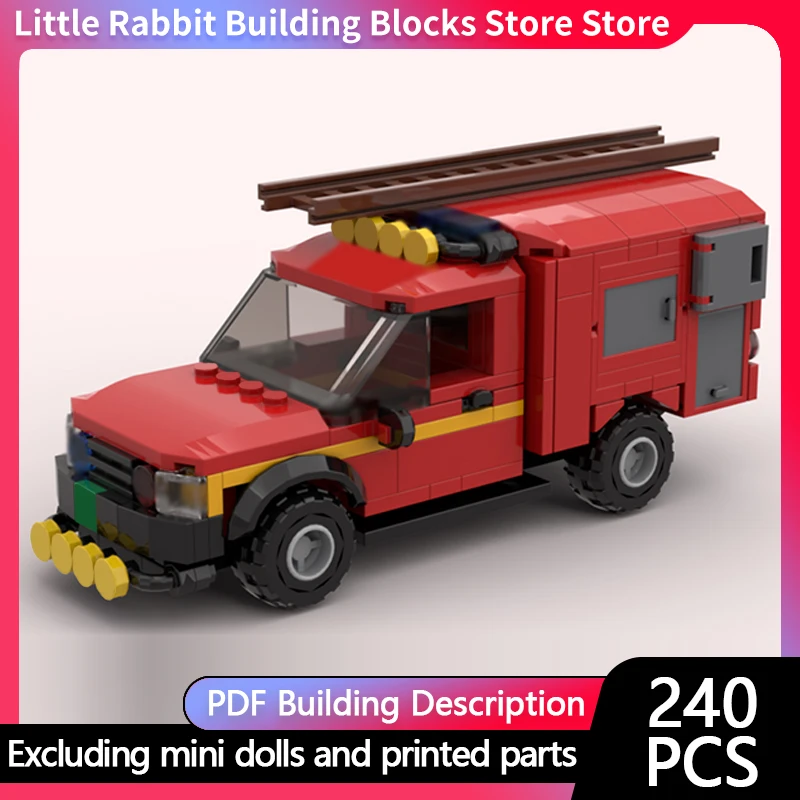 City Car Model MOC Building Bricks Multi-Functional Pickup Truck Modular Technology Children Holiday Gifts Assemble Toys Suit
