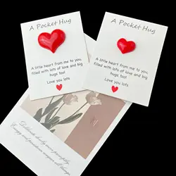 Cute little heart pocket hug, decorated pocket hug with encouragement card, special birthday, wedding, party，Valentine’s Day