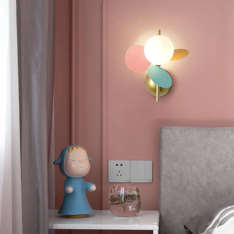 

Nordic Macaron Wall Lights AC90-260V Creative Designer Parlor Kid's Bedroom Bedside Cafe Decoration Wall Modern Sconce Lighting