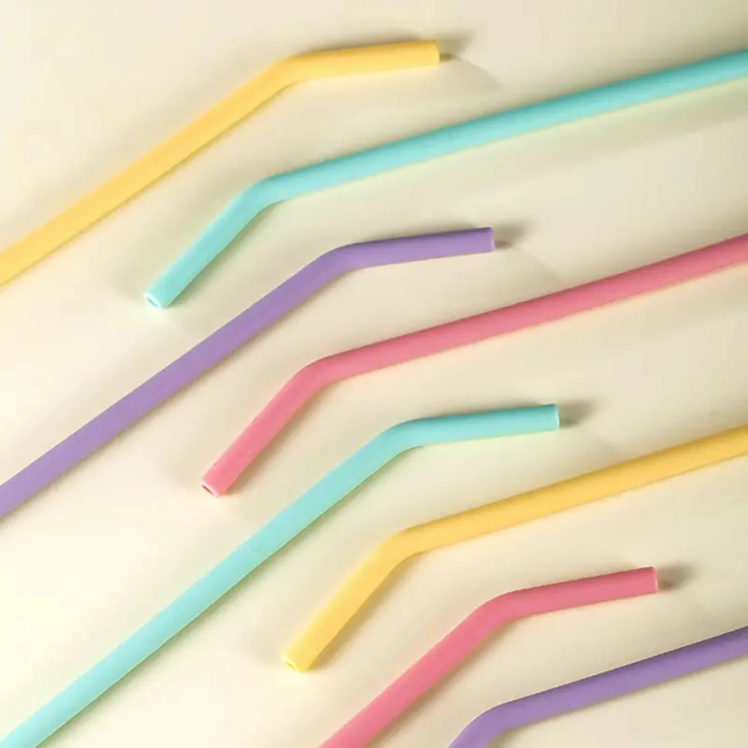 4pcs Environmentally Friendly Food Grade Silicone Straw Set