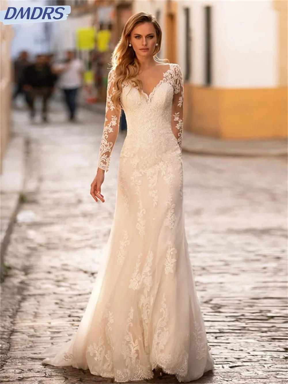 

Elegant Lace Wedding Dress Romantic A-Line Bridal Gown Classic Tulle Floor-Length Bridal Dress Vestidos De Novia