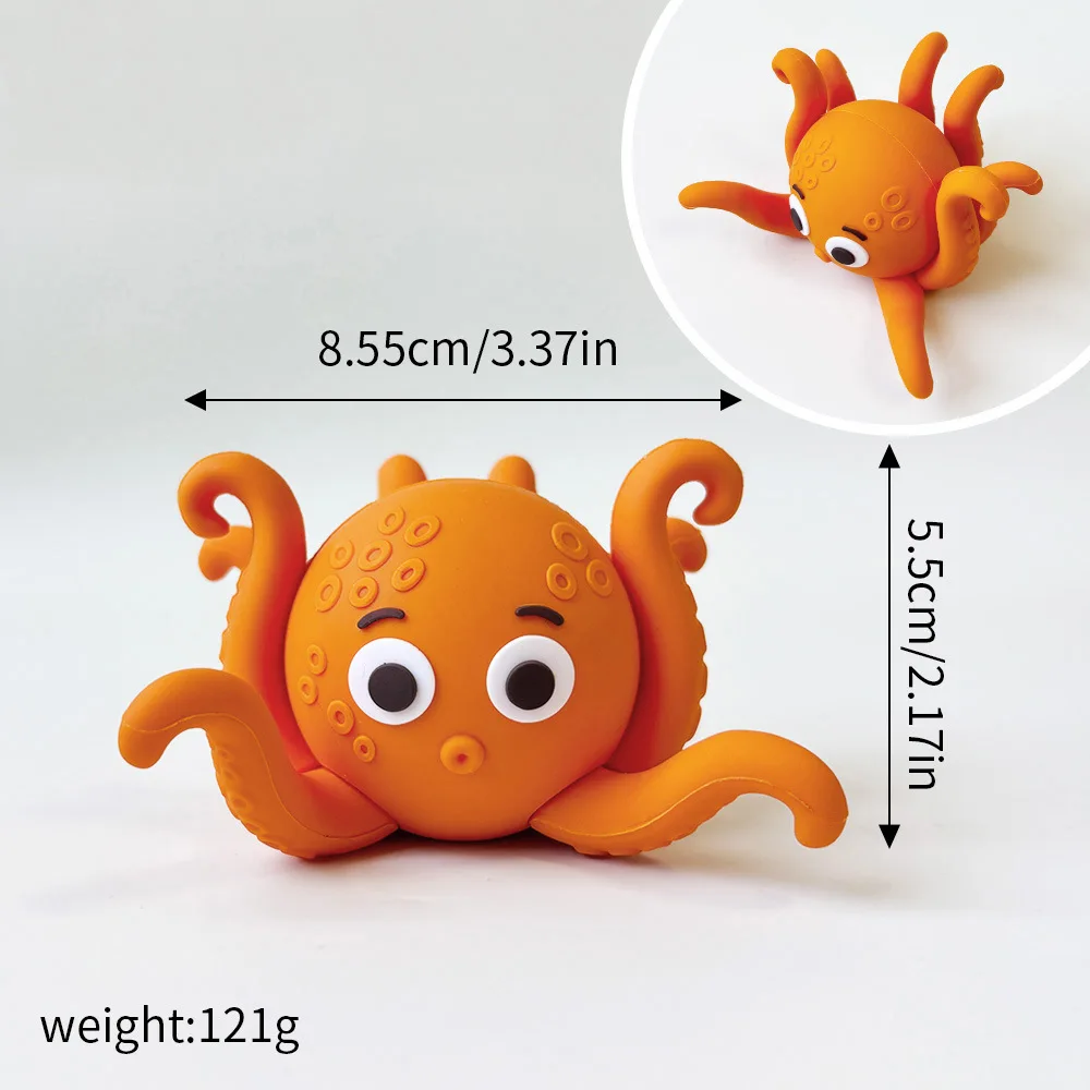 Tortenaufsätze unter dem Meer, orangefarbener Oktopus, Delfin, Krabbe, Agouti für Jungen und Mädchen, alles Gute zum Geburtstag, Babyparty, Marine-Themendekorationen – Detail 7