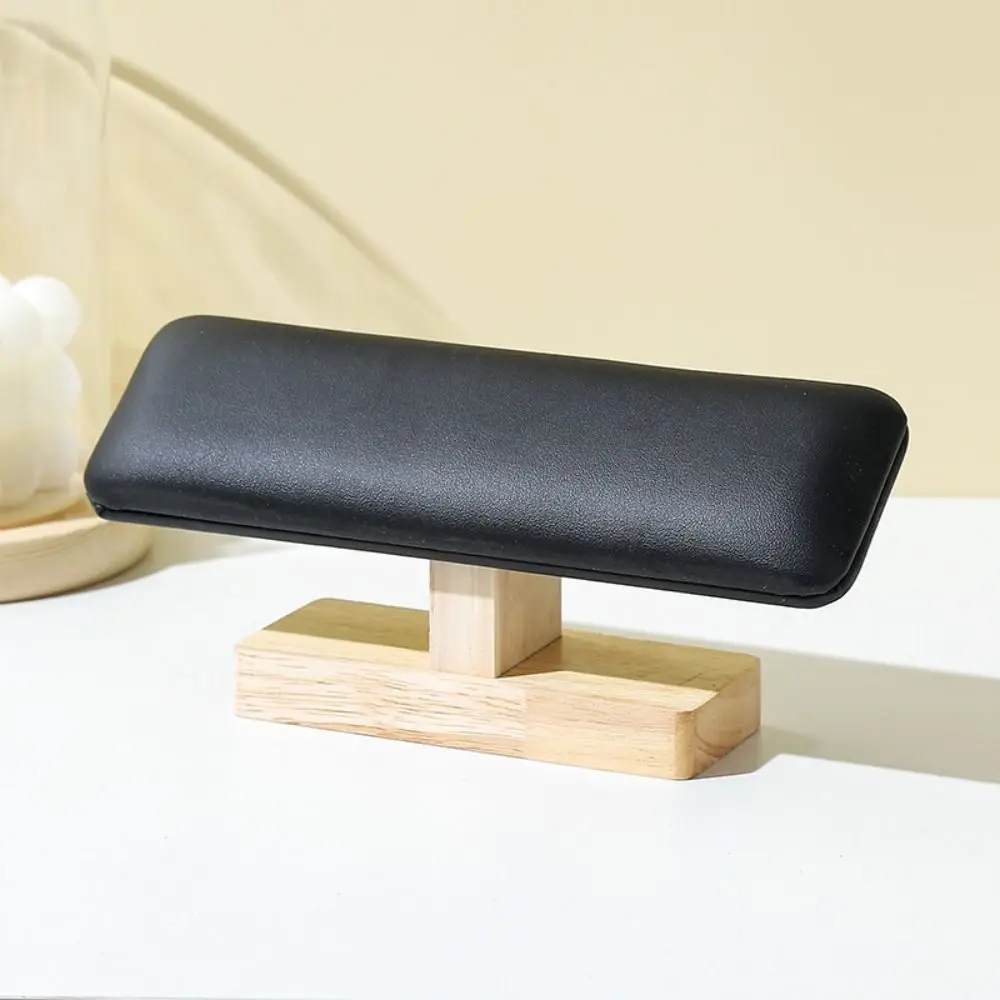 Exquisito Expositor de Pulseras de Madera, Soporte de Terciopelo de Una Sola Capa para Cadenas de Joyería, Organizador Vertical de Joyería con Barra en T, Soporte para Diademas