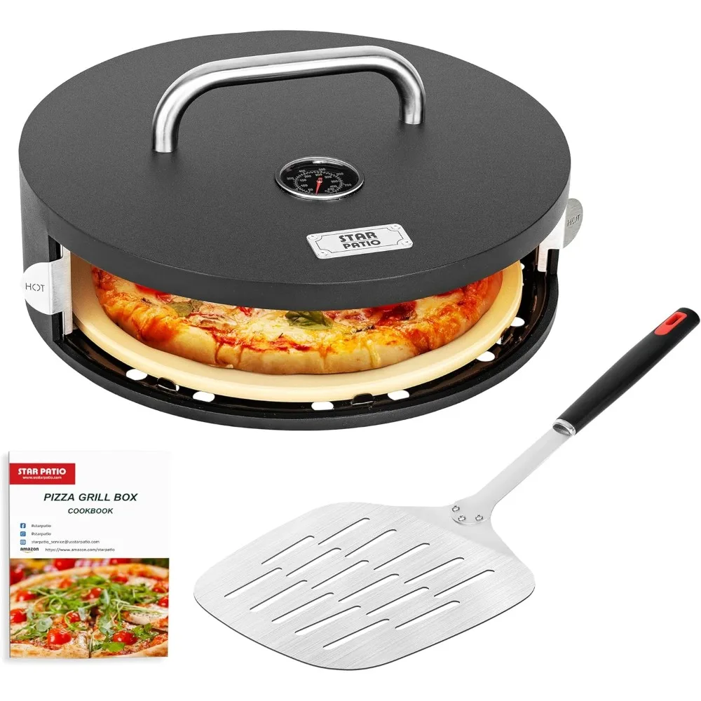 Star Patio Pizza Oven for Grill, 【2024 Upgrade】Grill Top Pizza Oven with Sliding Door, Portable grill pizza oven