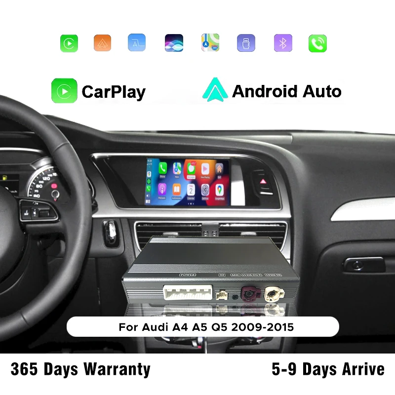 

Wireless CarPlay and Android Auto Interface For Audi A4 A5 Q5 2009-2015 6.5"/7" Display Mirror-link/Radio/Media/Navigatio/Camera