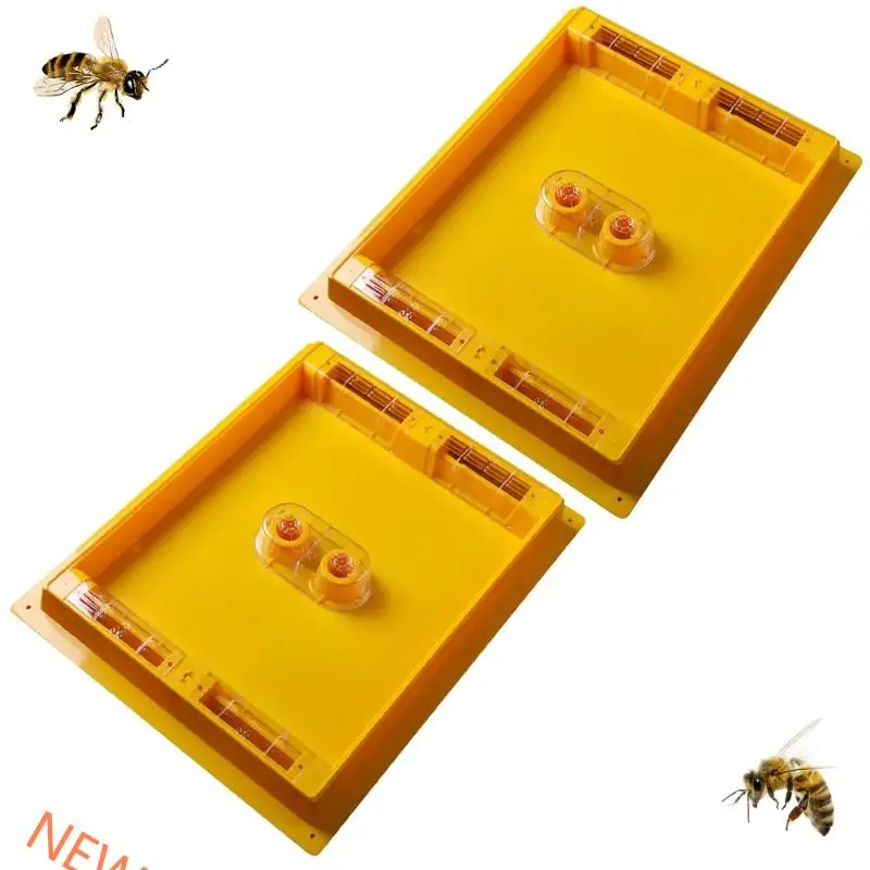 وحدة تغذية خلايا النحل ذات سعة كبيرة 50 × 40 × 4.5 سم تغذي 2 مستعمرات في نفس الوقت ملحقات تربية النحل مع غطاء آمن