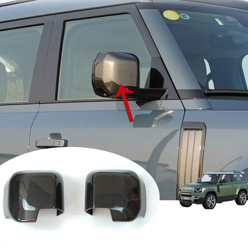 Land Rover Defender 110 2022 2023 Exterior Accessories 2pcs products Replacement Carbon Fiber Side Mirror Cover