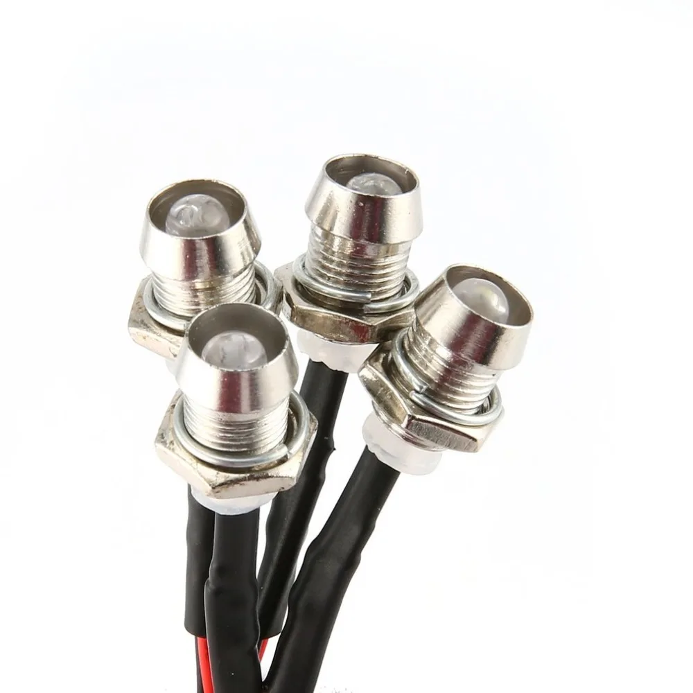 4PCS RC Model Drift Car 5mm Headlamp Headlights LED Light Lamp for 1/10 Truck Crawler Traxxas MN Tamiya Axial Scx10 D90 Toy Part