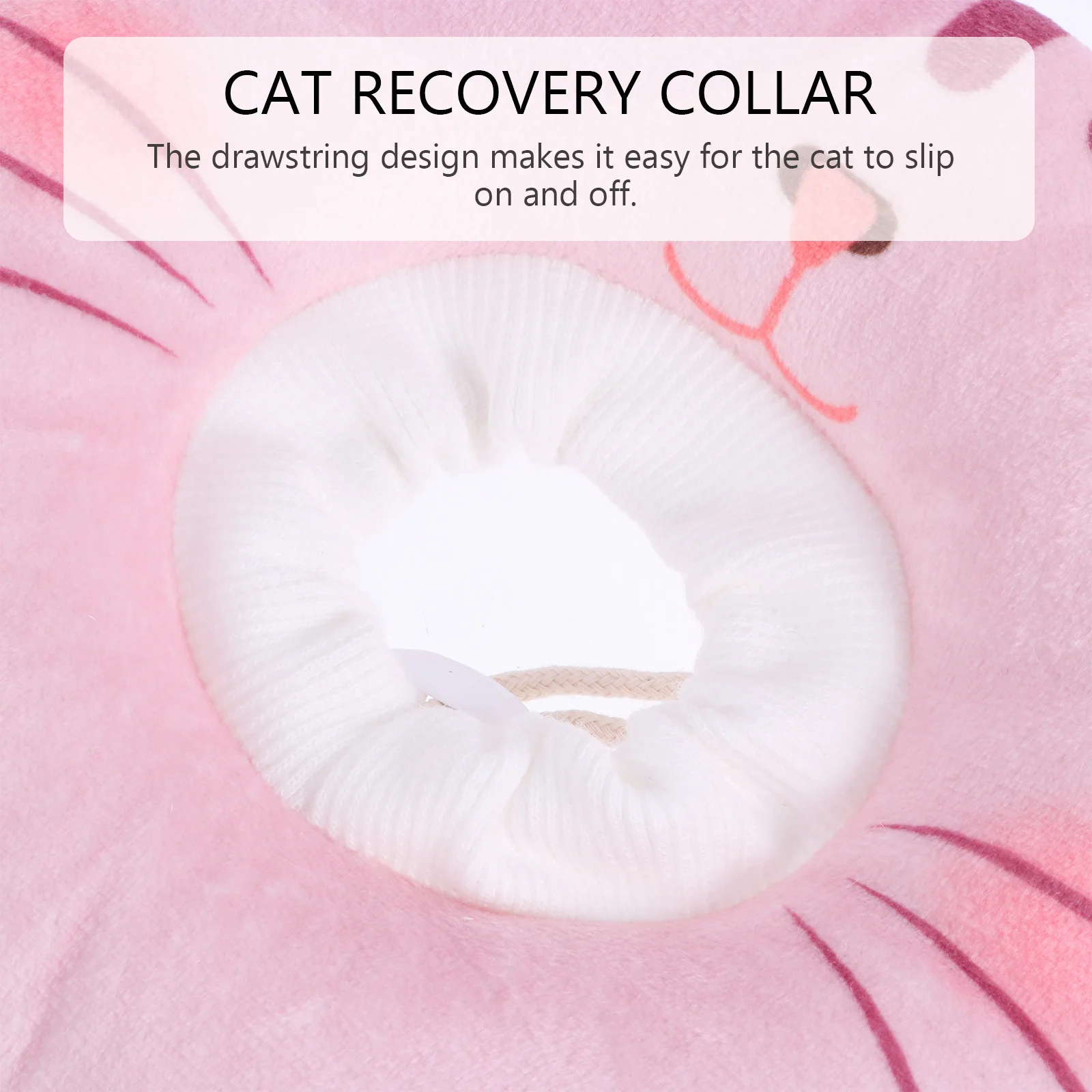 

Cat Recovery Collar Adjustable Neck Cone Cute Cartoon Design Breathable Cotton Collar Prevent Licking Biting Scratching Wounds