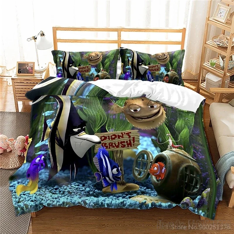 Disney Cartoon Finding Nemo Love Child Duvet Cover Set HD Comforter Cover Bedclothes for Kids Bedding Sets Bedroom Decor