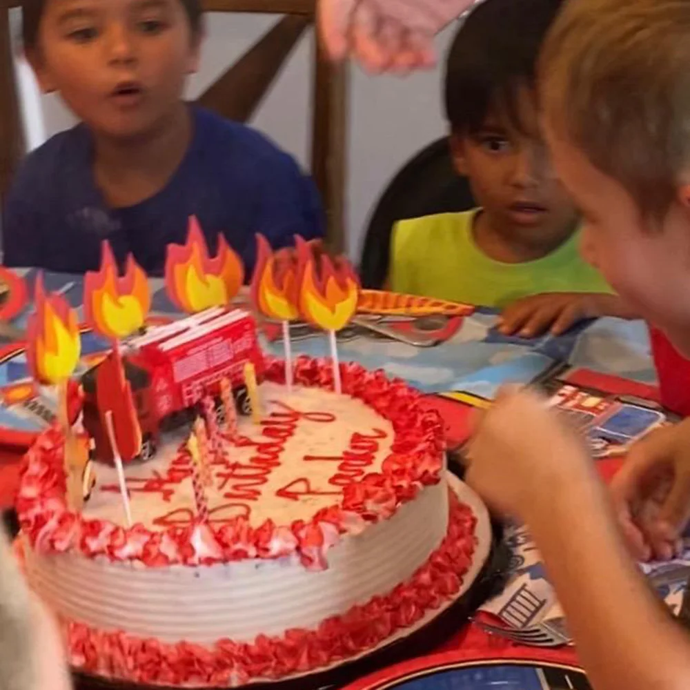 Acryl Feuerwehrauto Kuchen Dekoration Feuerwehrmann Alles Gute zum Geburtstag Kuchen Topper Feuer Feuerwehrmann Thema Jungen Geburtstag Party Dekoration Lieferungen – Detail 8