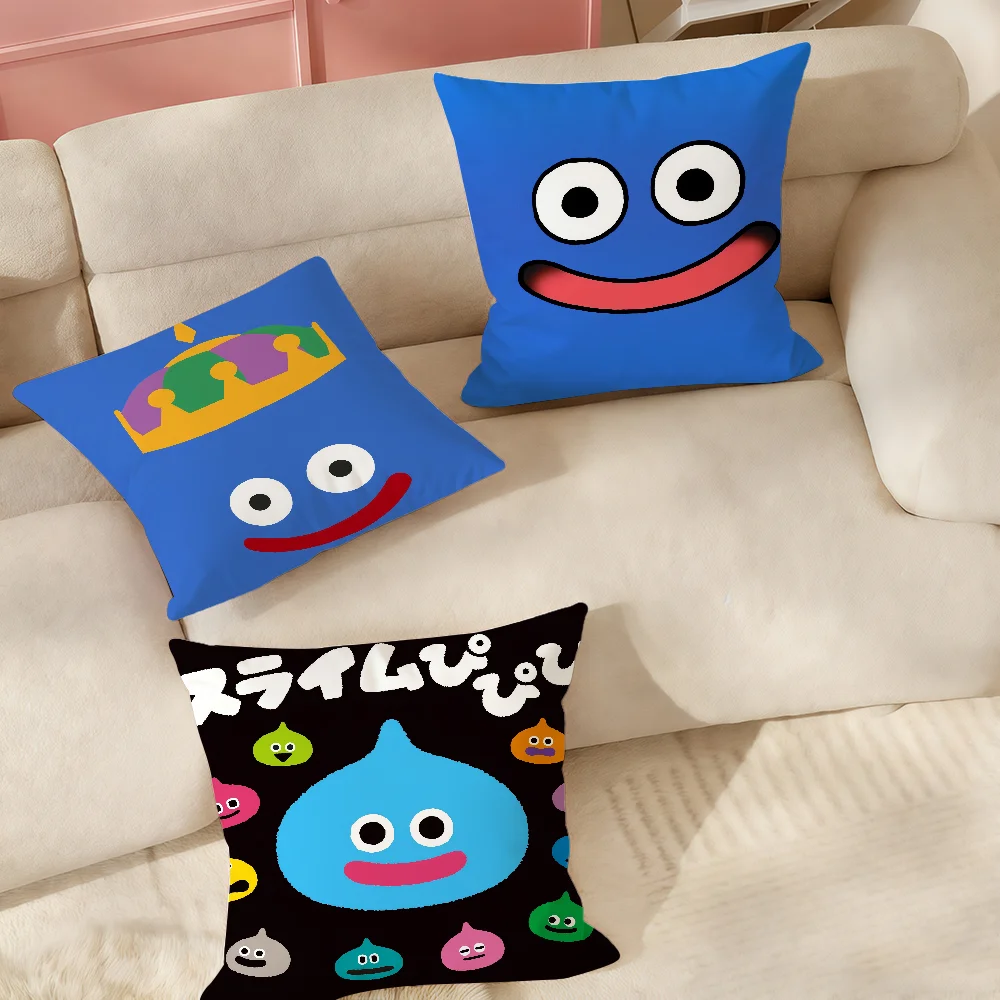 Cartoon Slime D-Dragon Quest Kinder-Kissenbezug, geeignet für Schlafzimmer, Wohnzimmer, Autos, Heimdekoration